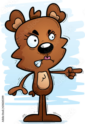 Angry Cartoon Female Bear