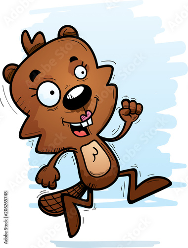 Cartoon Female Beaver Running