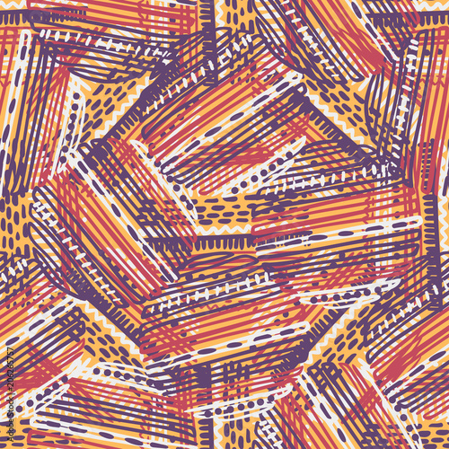 Abstract Ikat and boho style handcraft fabric pattern. Traditional Ethnic design for clothing and textile background, carpet or wallpaper