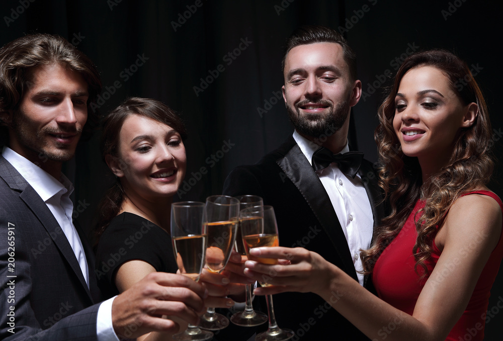 Group of happy smiling friends with glasses Group of happy smiling friends with glasses