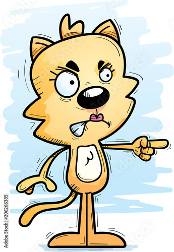 Angry Cartoon Female Cat