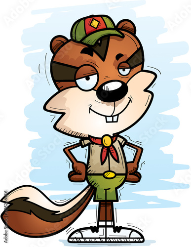 Confident Cartoon Male Chipmunk Scout
