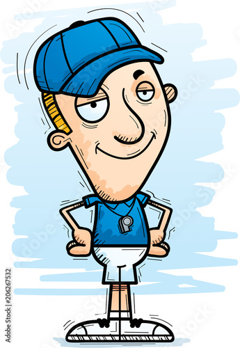 Confident Cartoon Man Coach