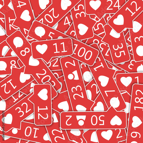 Social network icons mix with place for text. New counter notification. Likes,comments,followers. Vector. 