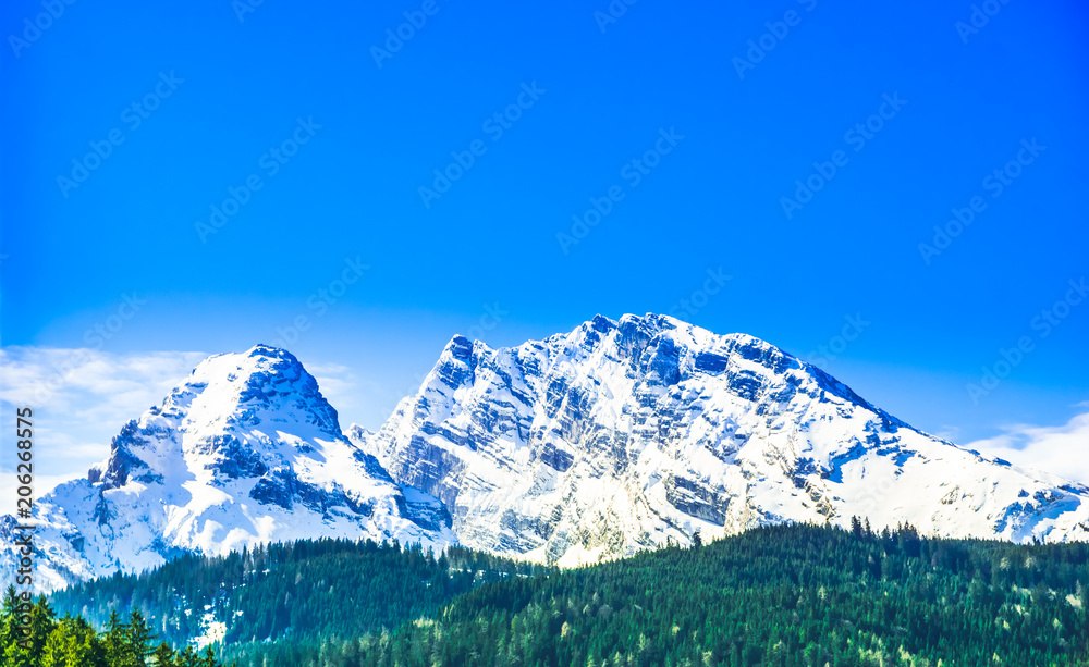 View on Watzmann mountain in the bavarian Alps by Berchtesgaden