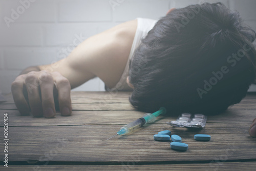 Obraz na plátne Concept for drug addiction and despair