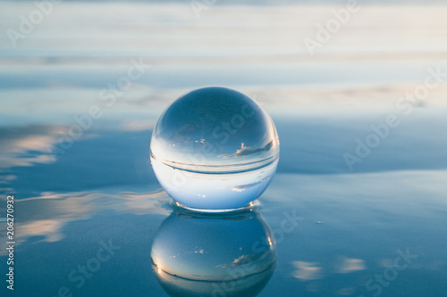 Crystal ball series, reflections on water. Creative Photography