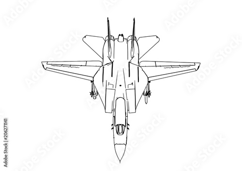 sketch of military airplane vector © Dzmitry
