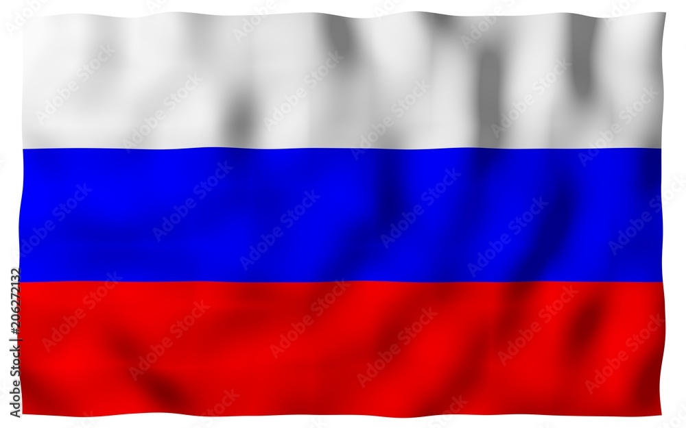 Waving flag of the Russian Federation. The National. State symbol of the Russian Waving flag of the Russian Federation. The National. State symbol of the Russian