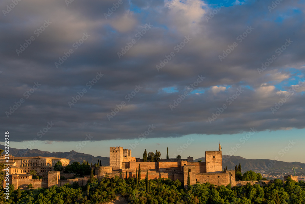 Coucher de soleil sur la Alhambra de Granada