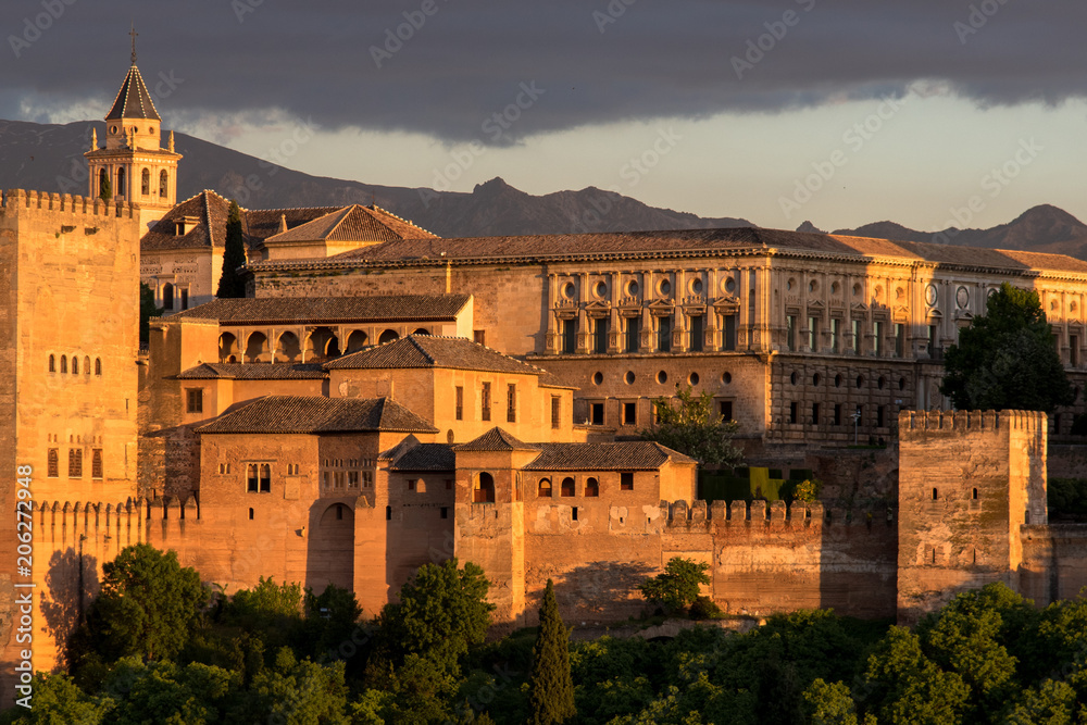 Coucher de soleil sur la Alhambra de Granada