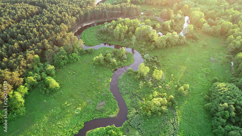 Aerial view of natural river