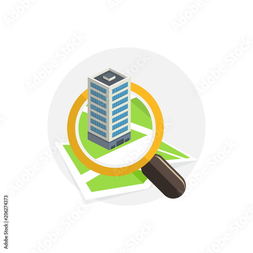 Location Icon. Search Concept. Flat Design.