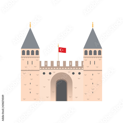 Topkapi Palace, Istanbul Turkey Isolated Vector Illustration