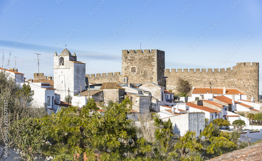 a view of Terena town and the castle (Municipality of Alandroal), District of Evora, Portugal