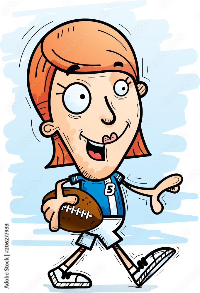 Cartoon Football Player Walking Cartoon Football Player Walking