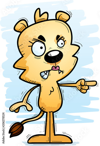 Angry Cartoon Female Lion
