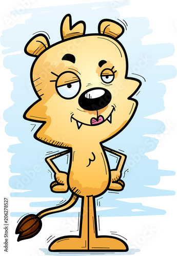 Confident Cartoon Female Lion