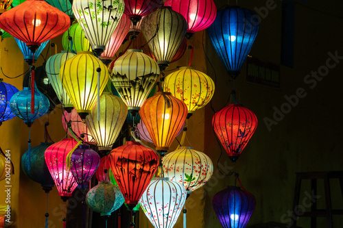 Beautiful lantern in Hoi An old town. Royalty high-quality stock image of very much lantern for sale and decoration in Hoi An. Hoi An, once known as Faifo and noted as a UNESCO World Heritage Site photo