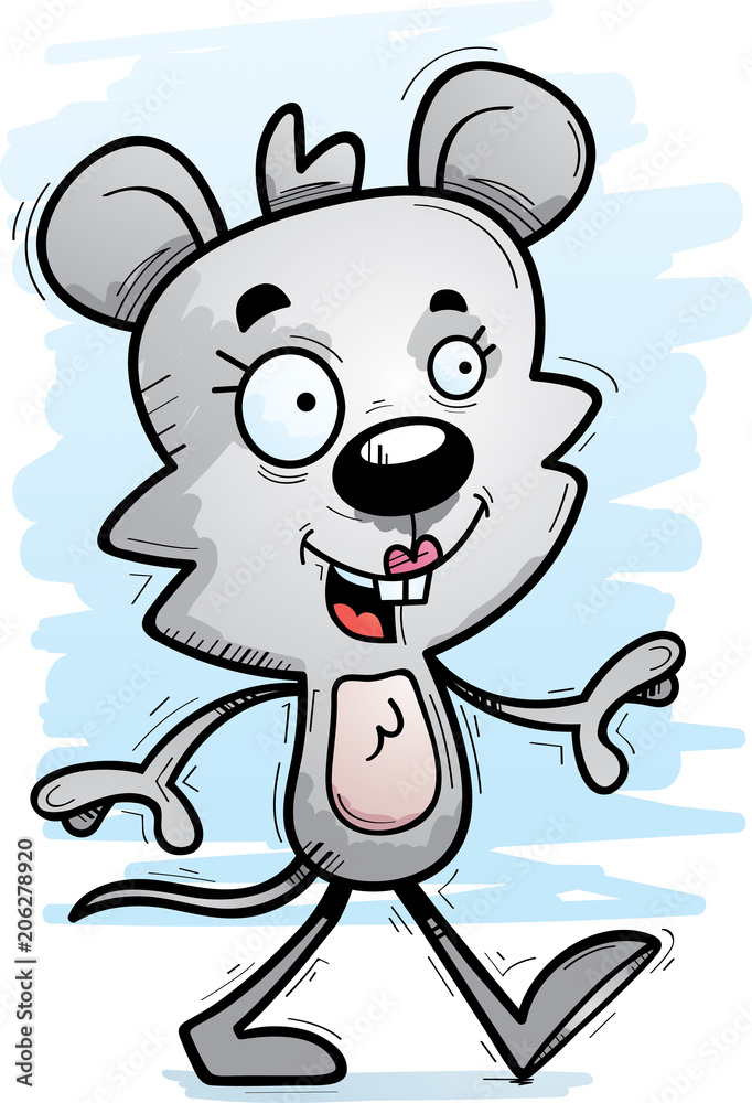 Cartoon Female Mouse Walking Cartoon Female Mouse Walking