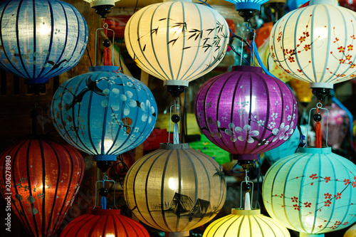 Colorful silk lanterns in Hoi An old town. Royalty high-quality stock image of very much lantern for sale and decoration in Hoi An. Hoi An, once known as Faifo and noted a UNESCO World Heritage Site