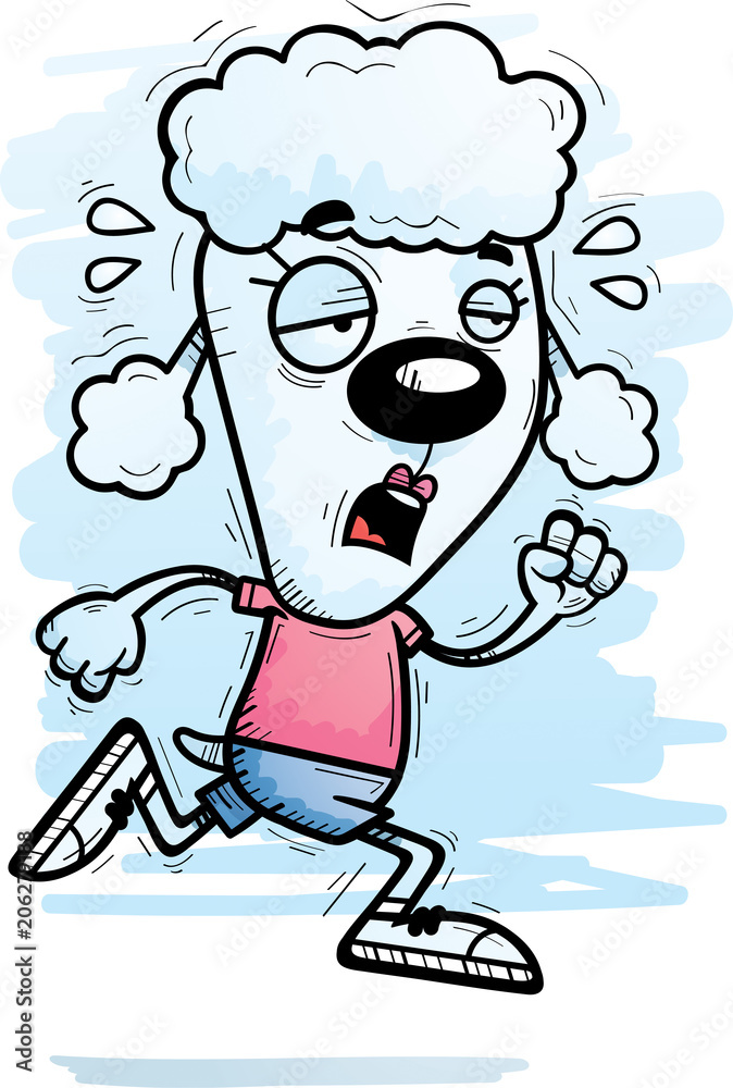 Exhausted Cartoon Poodle Exhausted Cartoon Poodle