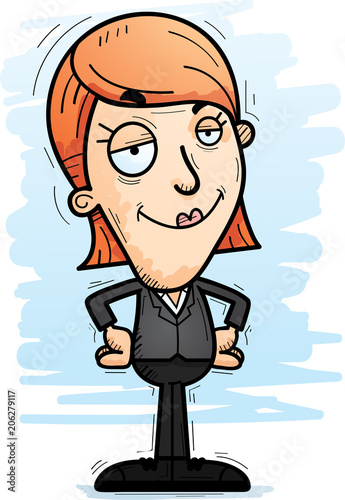 Confident Cartoon Businesswoman