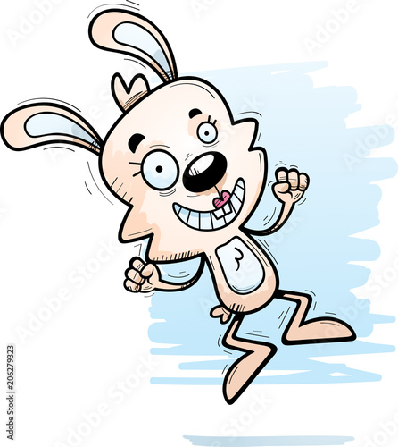 Cartoon Female Rabbit Jumping