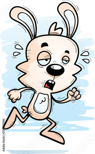 Exhausted Cartoon Male Rabbit