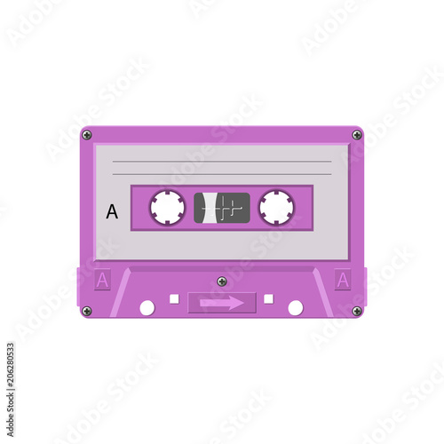 cassette tape vintage object on white background 