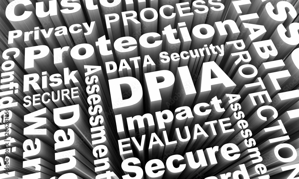 DPIA Data Protection Privacy Impact Assessment Words 3d Render Illustration DPIA Data Protection Privacy Impact Assessment Words 3d Render Illustration
