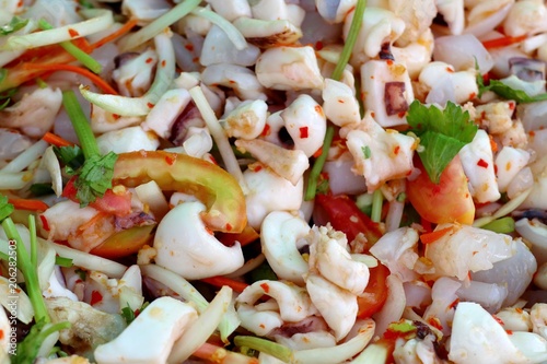 salad spicy seafood at street food