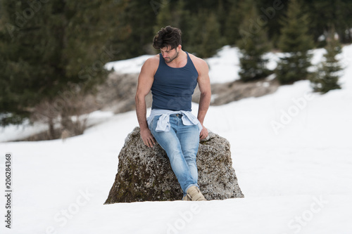 Model Standing Strong Outdoors in Nature Posing