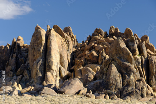 The Amazing Weathered Granite rocks and spires of all sizes of Alabama Hills due to various geological factors
