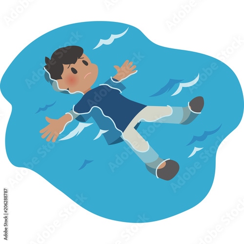 水面に浮かぶ男性