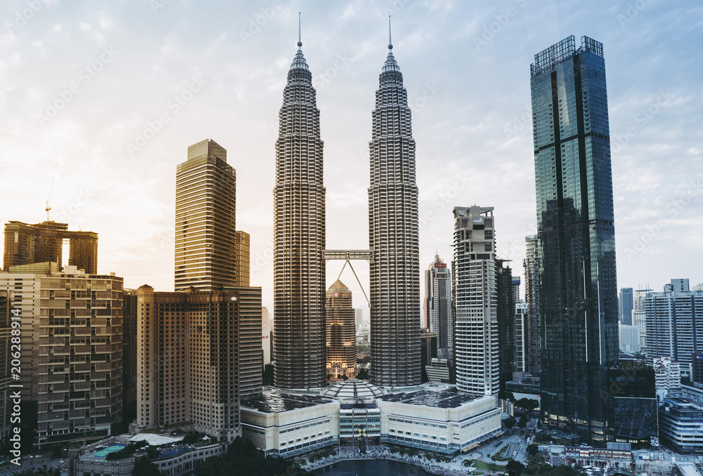 Fototapeta premium Malezja Twin Tower krajobraz