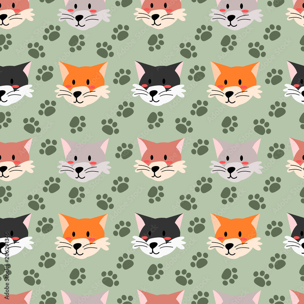 Cute dogs seamless pattern vector. Animal head. Cute dogs seamless pattern vector. Animal head.