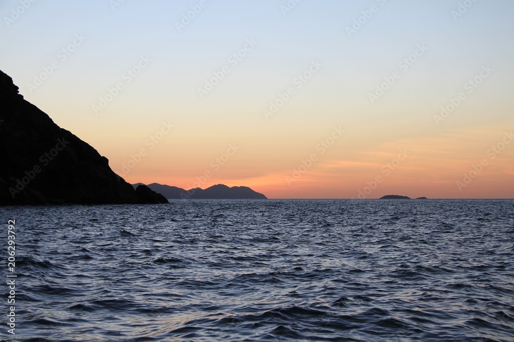 Sunset over the whitsunday islands