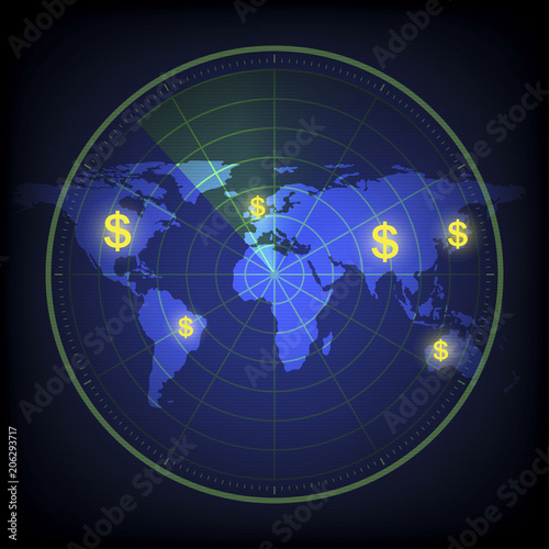 radar scan dollar sign finish
