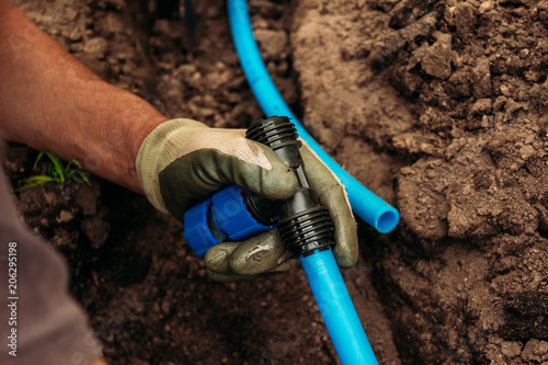 Hose connection and installation for irrigation system