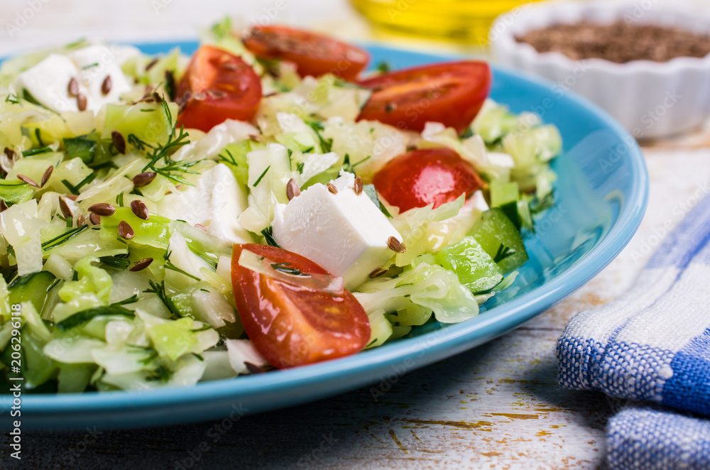 Salad with raw vegetables