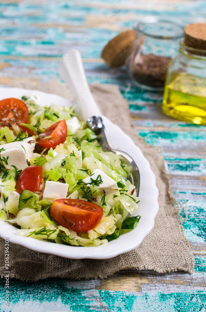 Salad with raw vegetables