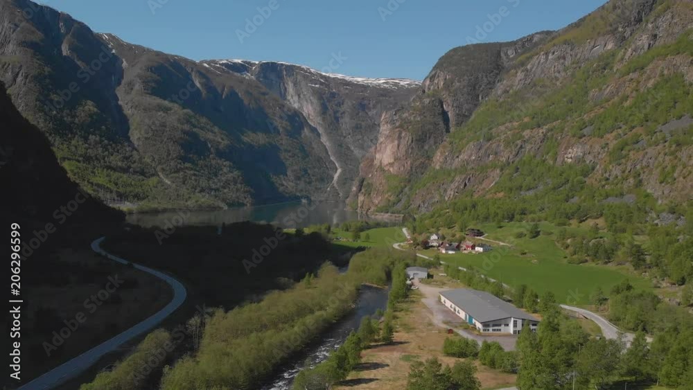 View over Vassbygdi in Aurland, Norway View over Vassbygdi in Aurland, Norway