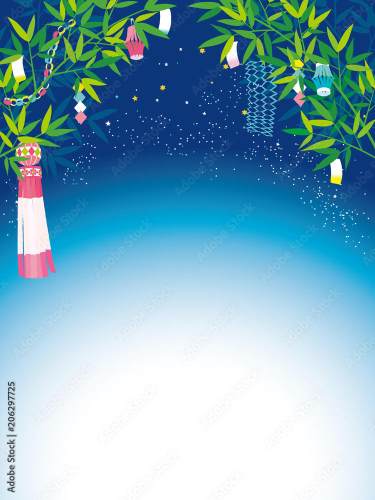 Obraz premium 七夕 背景イラスト