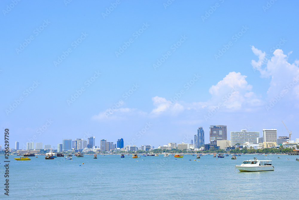 Obraz premium Pattaya Bay Pattaya city in Chonburi Thailand.