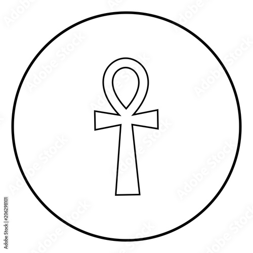 Coptic cross Ankh icon black color vector illustration simple image
