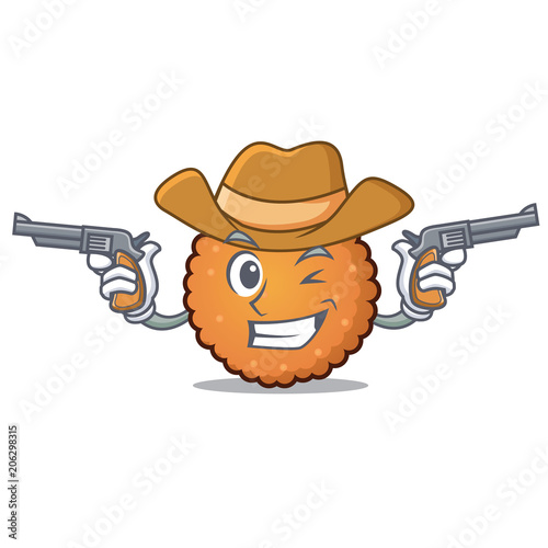 Cowboy cookies character cartoon style