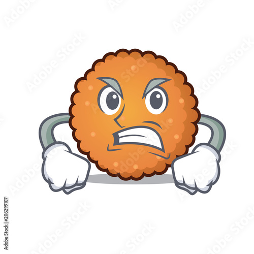 Angry cookies mascot cartoon style photo