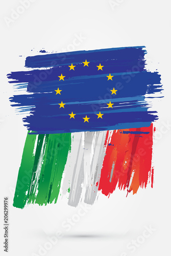drapeau européen - drapeau italien