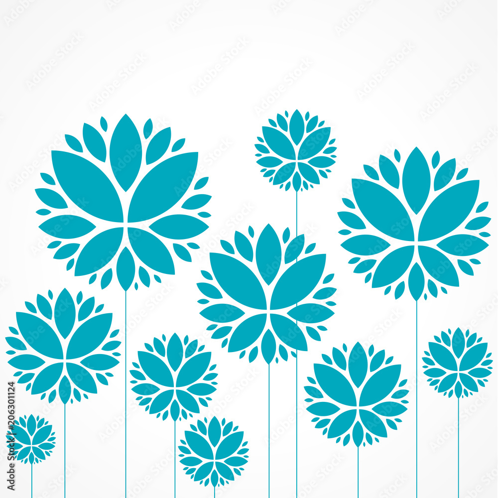 Plakat plakat, karta niebieski kwiat